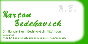 marton bedekovich business card